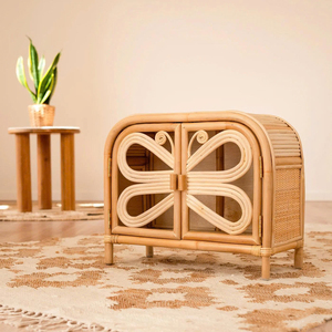 Armario Infantil Rústico de Mimbre con Diseño de Mariposa, Estilo Tropical, Hecho a Mano, Amplio Espacio, Ideal para Habitación Infantil - Product Image 5