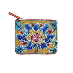 Pochette zippée multicolore perlée, porte-monnaie en perles de verre, porte-cartes motif Smiley, petit portefeuille de maquillage, accessoires de sac faits à la main - Product Image 3