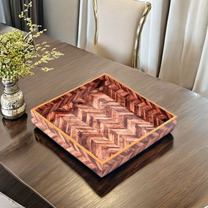 Premium Indian Wood & MDF Wood Serving <b>Tray</b> Perfect for Elevating Food Table Style & <b>Warm</b> Home Atmosphere in Every Occasion - Product Image 4