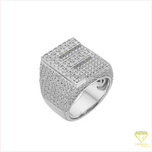 Anillo de Hip Hop con Diamante Moissanite Cuadrado de Primera Calidad, Plata de Ley 925, Tono Dorado, Joyería de Moda de Lujo para Hombre, Venta al Por Mayor - Product Image 3