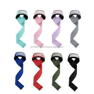 Sangles de poignet unisexes respirantes et écologiques en coton, avec logo personnalisé, pour la musculation, l'entraînement en salle de sport, la musculation avec poids, la force athlétique - Product Image 2