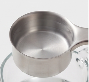 Ensemble de tasses à mesurer en acier inoxydable de qualité supérieure avec poignées noires résistantes à la chaleur pour ingrédients secs et liquides - Product Image 2