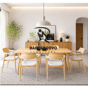 Modern Eco-Friendly Wood <b>Dining</b> <b>Table</b> and Chair Set with Comfortable Chairs Durable Design for Villa and Home Use - Product Image 4