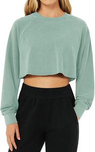 Top Corto con Capucha para Mujer, Diseño Nuevo, Transpirable, Antipilling, Color Sólido, Logotipo Personalizado en la Parte Delantera, Informal, Tejido de Punto para Otoño - Product Image 3