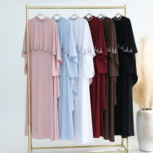 Vente en gros Nouvelle Abaya Ramadan Aïd Dubaï en Viscose Ornée de Luxe, Robe Longue Cape, Capelette Arabe, Robe de Mariage, Robe Musulmane pour Femme - Product Image 2