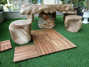 DIY Modern Dual Lock <b>Interlocking</b> Anti-Slip Waterproof Fireproof Water Resistant Square Wood Decking <b>Tile</b> 30x30cm Outdoor Patio - Product Image 5