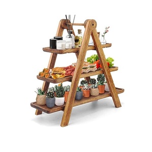 Elegante Soporte para Cupcakes de Madera Hecho a Mano, Exhibidor de Postres de Madera Natural para el Hogar, Panadería, Cafetería y Mesas de Fiesta - Product Image 1