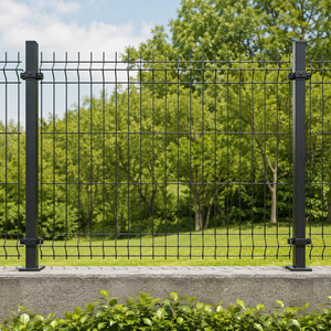 Valla de seguridad de malla de alambre soldada negra con diseño de doble V, postes metálicos, panel de valla exterior para jardín - Product Image 4