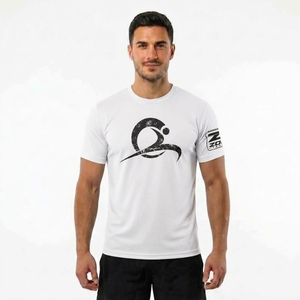 T-shirt tendance pour homme, 100% polyester, toile unie, écologique, respirant, manches courtes, vêtements décontractés, impression personnalisée OEM - Product Image 1