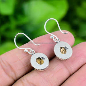 ต่างหูเงินสเตอริ่ง925ต่างหูพลอยแจสเปอร์ทำมือต่างหูแจสเปอร์ของขวัญคริสต์มาส - Product Image 4