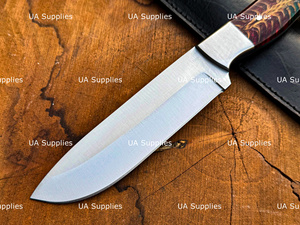 Cuchillo de caza para exteriores de acero inoxidable de espiga completa con mango de piña, forjado a mano, calidad excelente, 58 HRC, punta de gota, OEM ODM, con funda - Product Image 2