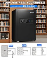 Caja Fuerte con Huella Dactilar y Contraseña Digital, Gabinete de Seguridad para Guardar Objetos de Valor en el Hogar u Oficina