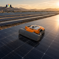 Robot de nettoyage de panneaux solaires CZ-3 coloré, auto-alimenté, entièrement automatique, alimenté par batterie au lithium, télécommande, brosse rotative à 360°