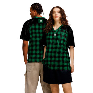 Maillot de football américain unisexe tendance Y2K personnalisé à carreaux, T-shirt en maille respirante, tenue d'équipe, fabrication OEM, marque privée, fabricant en gros, USA - Product Image 2