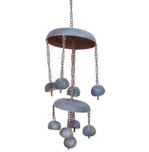 Guirlande de Noël bleue, décoration de fête, artisanale de luxe en tôle, suspendue, moderne, pour extérieur, écologique - Product Image 1
