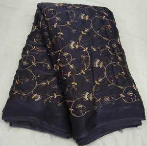 ผ้า FABRIC HOUSE แห้งเร็ว สำหรับงานปักลายดอกไม้ ผ้าถักแบบวาร์ปเคลือบ PA น้ำหนักปานกลาง 60GSM ผ้าสำหรับทำส่าหรีและเสื้อผ้าสตรี - Product Image 6