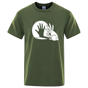 Camiseta de alta calidad para hombre, 100% algodón, diseño divertido de marionetas de sombra, estampado informal de verano, cuello redondo, camisetas para hombre - Product Image 1