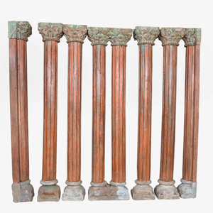 Piliers en pierre sculptés traditionnels Haswani Handicrafts, colonnes rustiques, poteaux architecturaux, décoration extérieure pour hôtel, villa - Product Image 1