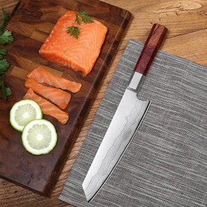 Couteau de chef japonais en acier Damas forgé à la main, manche en bois, couteau de cuisine ambidextre, fournisseur en gros OEM - Product Image 6