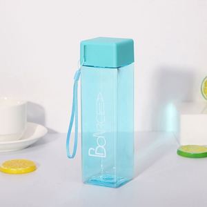 Gobelet de voyage promotionnel en plastique uni, minimaliste, carré, portable, 430 ml, avec logo personnalisé - Product Image 4
