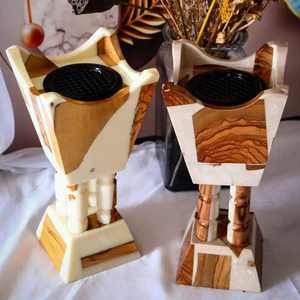 Brûleur d'encens aromatique en bois d'acacia et résine époxy pour la maison et le magasin - Product Image 1