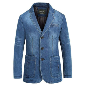 Chaqueta vaquera con botones para hombre, corte clásico y ajustado, ropa exterior de algodón duradera, adecuada para la oficina, informal o para uso diario - Product Image 6