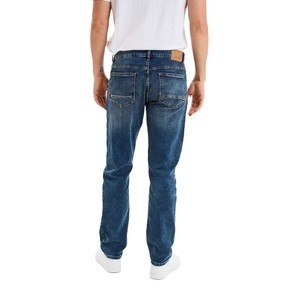 Pantalones vaqueros de mezclilla elásticos de corte regular, estilo vintage, lavado, cómodos, duraderos, informales, estilo clásico urbano para hombre - Product Image 3