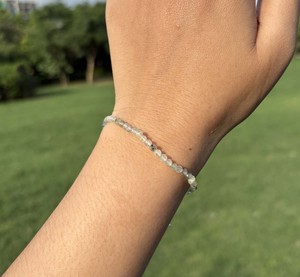 Genuine Herkimer Diamond Crystal <b>Bracelet</b> Handmade 925 Sterling Silver Minimalist <b>Beaded</b> <b>Bracelet</b> Factory Wholesale - Product Image 6