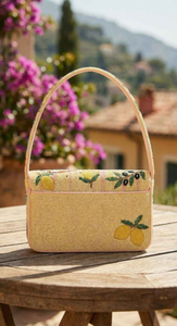 Bolso de Hombro Artesanal de Lona con Bordado de Cuentas y Lentejuelas, Cierre de Cremallera, Diseño de Castillo de Arena, Logotipo Personalizado, Estilo Costero de Verano - Product Image 2