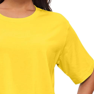 Camiseta Corta Casual de Manga Corta para Mujer, Cuello Redondo, Primavera, Tejida - Product Image 1