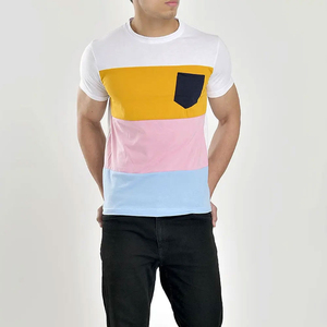 เสื้อยืดแขนสั้นผ้าฝ้ายลำลองมีกระเป๋า OEM คอกลมสำหรับผู้ชาย เสื้อยืดลำลองฤดูร้อน ผลิตจำนวนมาก - Product Image 4