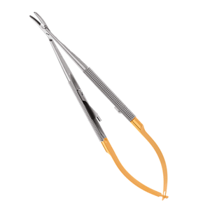 Portaagujas Curvo Castroviejo Perma Sharp de 14 cm, Instrumento Quirúrgico Dental para Microcirugía, Herramienta de Sutura de Acero Inoxidable - Product Image 1
