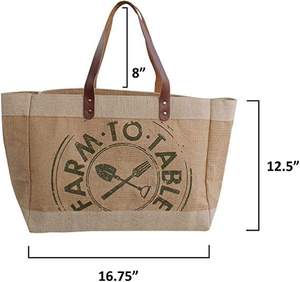 Sac fourre-tout en toile de jute de qualité supérieure avec coutures renforcées pour les courses et le commerce de détail - Product Image 4