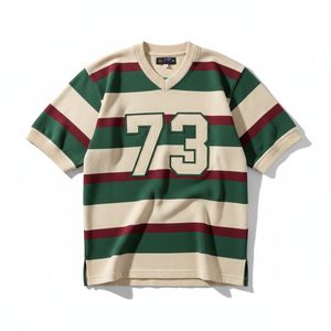 Maillot de football américain à manches courtes imprimé col en V pour hommes et femmes, design pour fans, maille personnalisée, broderie, t-shirts de football - Product Image 6