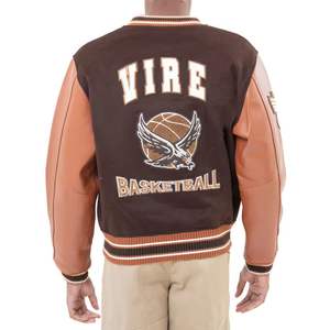 Venta al por mayor de diseño popular de la mejor calidad de peso ligero de los hombres Varsity chaqueta elástica y de buen fabricante Varsity chaqueta para los hombres - Product Image 2