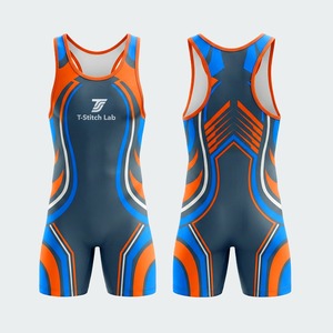 Low MOQ High Quality Spandex/Polyester Customized Logo <b>Weightlifting</b> Men's Wrestling <b>Singlets</b> Quick Dry Lightweight - Product Image 5