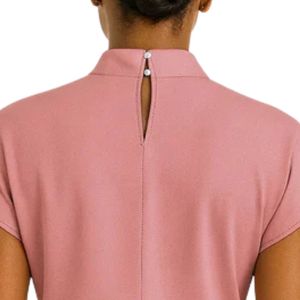 Blusa sin Mangas con Cuello Alto y Estilo Drapeado para Mujer, Color Rosa, Elegante, Informal, para Oficina, Ropa de Hermandad Griega, Camisa Moderna y Elegante - Product Image 5