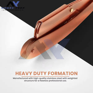 Custom Color Barber Straight Edge Razor Rose Gold Manual Metal Adjustable Shaving Double Edge Blade Razors - Product Image 3