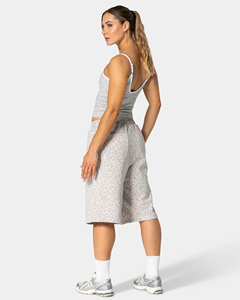 Shorts taille haute pour femmes, imprimé léopard, avec ligne contrastante, poches, taille élastique, en tissu tricoté respirant, vente en gros, OEM - Product Image 5