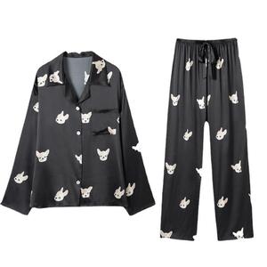 Conjunto de Pijama Corto para Mujer con Estampado Animal, de Poliéster y Algodón, con Cintura Elástica, Ropa de Dormir - Product Image 1