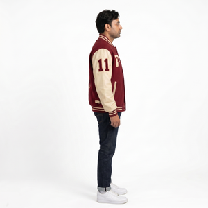 Veste universitaire en cuir et laine de qualité supérieure pour hommes, avec patch en chenille brodé personnalisé, style Letterman, streetwear, fabricant OEM - Product Image 3