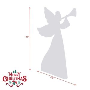 Adornos de Ángeles para Jardín, 2 Piezas, Decoraciones de Ángeles de PVC Blanco, 36 Pulgadas Cada Uno - Product Image 2