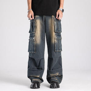 <b>Elastic</b> <b>Waist</b> Adjustable Wholesale Lightweight Casual Light Blue Men Cargo <b>Jeans</b> High Quality Windproof Eco-friendly Durable - Product Image 5