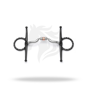 Bocado de caballo tipo snaffle de mejilla completa, con puerto bajo, tipo cápsula, con puntos plateados, tamaño completo, para control en la equitación - Product Image 1