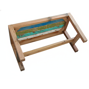 Table haute de bar en bois de bateau recyclé, faite à la main, écologique, style vintage, couleur naturelle, mobilier en bois de bateau - Product Image 5
