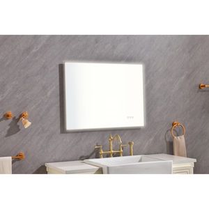 32x24 Inch LED Backlit Bathroom Vanity <b>Mirror</b> Wall Mounted Square Metal Frame with <b>Smart</b> Touch Button Anti Fog Memory Function - Product Image 6