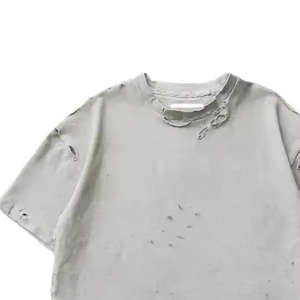 Custom Logo Eco-Friendly Heavyweight Polyester/Cotton Streetwear T <b>Shirts</b> Vintage Washed <b>Men</b> Oversized Fit Quick Dry Breathable - Product Image 2