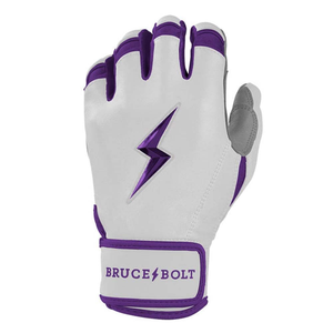 Bruce <b>Bolt</b> Leather Batting Gloves Black Padded <b>Hook</b> and Loop Closure Unisex Adult Training Durable Wrist Support - Product Image 5