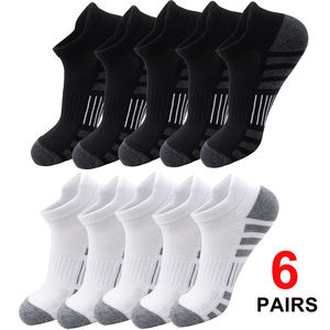 Perspiration Breathable Custom Cushion Thick Padded Crew Athletic Hiking Basketball <b>Running</b> Sports <b>Socks</b> Toe Striped Pattern - Product Image 6