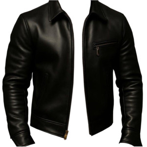 RNSHANGER Mens Motorcycle genuine Casual Jacket Slim Fit Short-<b>Coat</b> Lapel Spring Zipper <b>Stand</b> Windproof zipper lapel jacket - Product Image 3